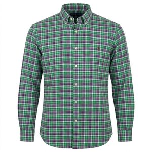 Ralph Lauren Green and Purple Plaid Button-Down Shirt